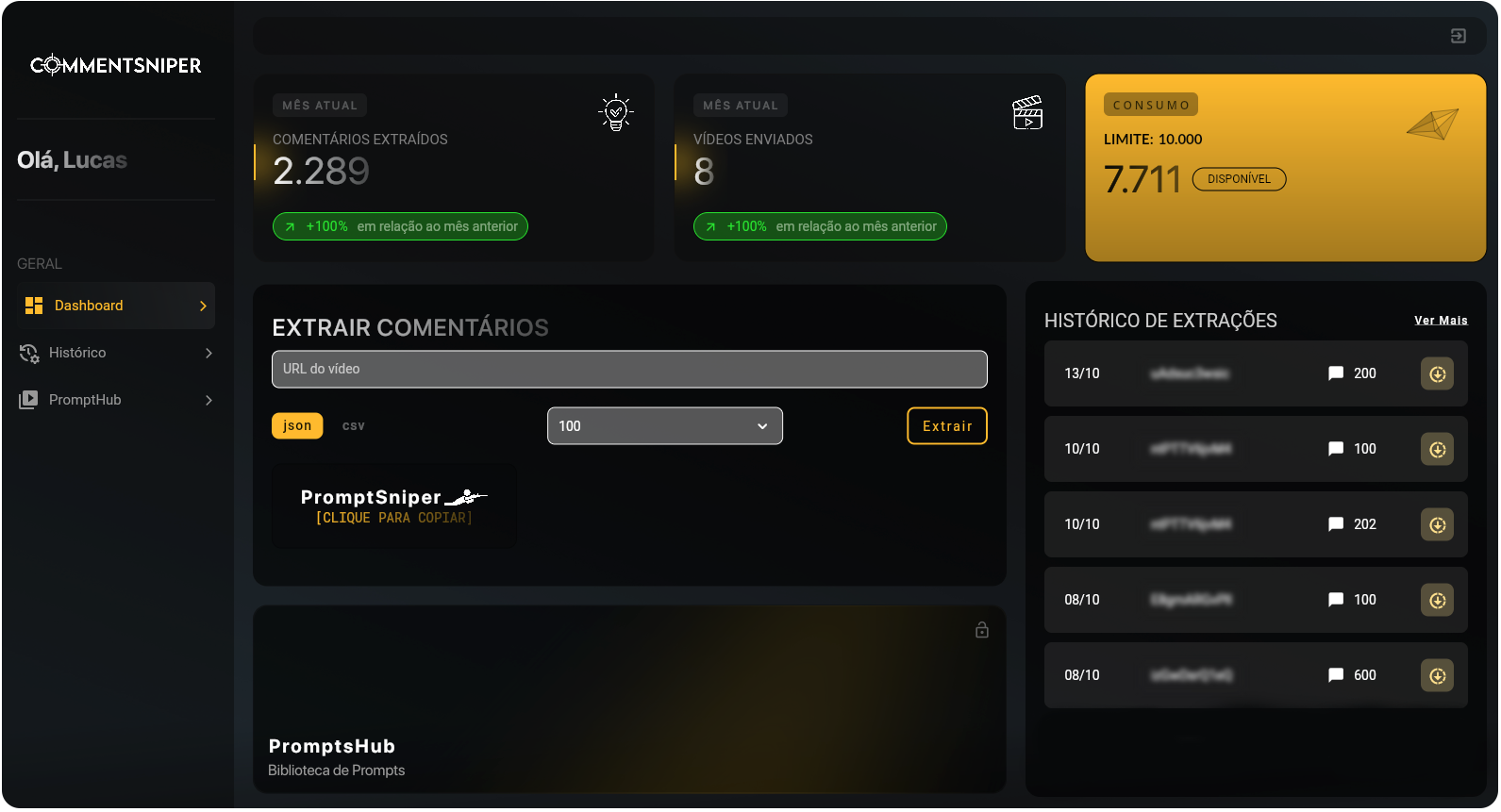 CommentSniper Dashboard no MacBook